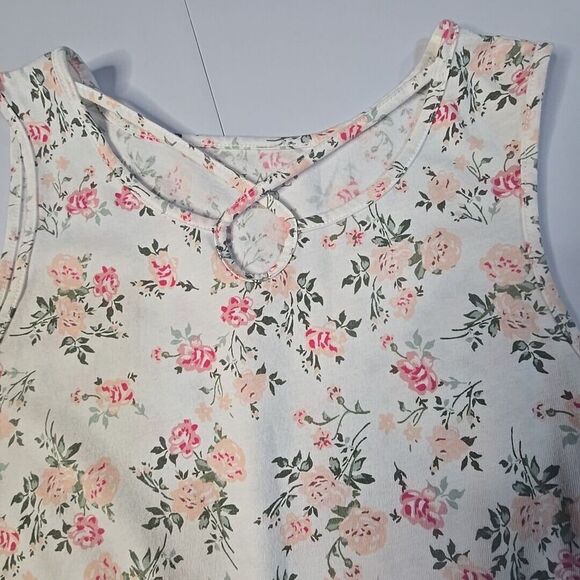 Childrens‎ Place Girls White Floral Dress XXL 16 Fit & Flare Keyhole Knee Length - Picture 4 of 7